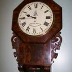 Rare English, Fusee Wall Dial, Time Only. Flame Mahogany Case - Ca 1900